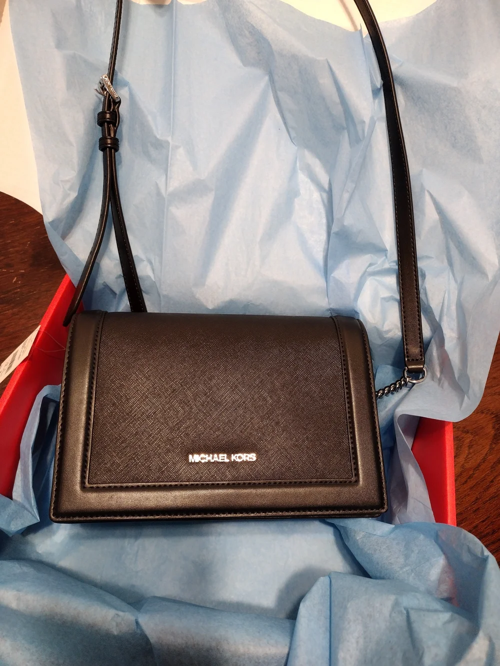 Michael Kors Black Saffiano Leather Crossbody Shoulder Bag